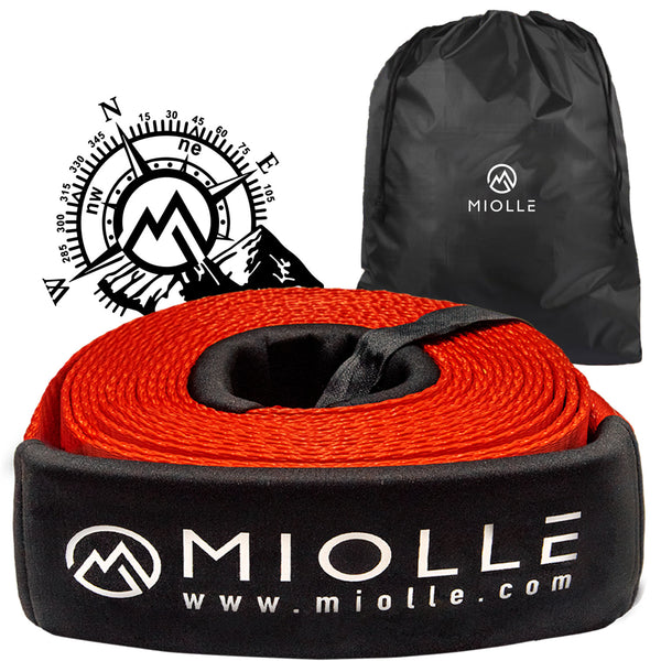 MiolleGear Tow Strap 2”x20’- 20990 lbs MBS (Lab Tested) Recovery Strap Kit Includes: Tow Rope, Storage bag