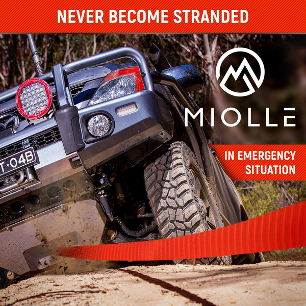 MiolleGear Tow Strap 3x20 MBS (Lab Tested) Recovery Strap Kit Includes: Tow Rope, Storage Case
