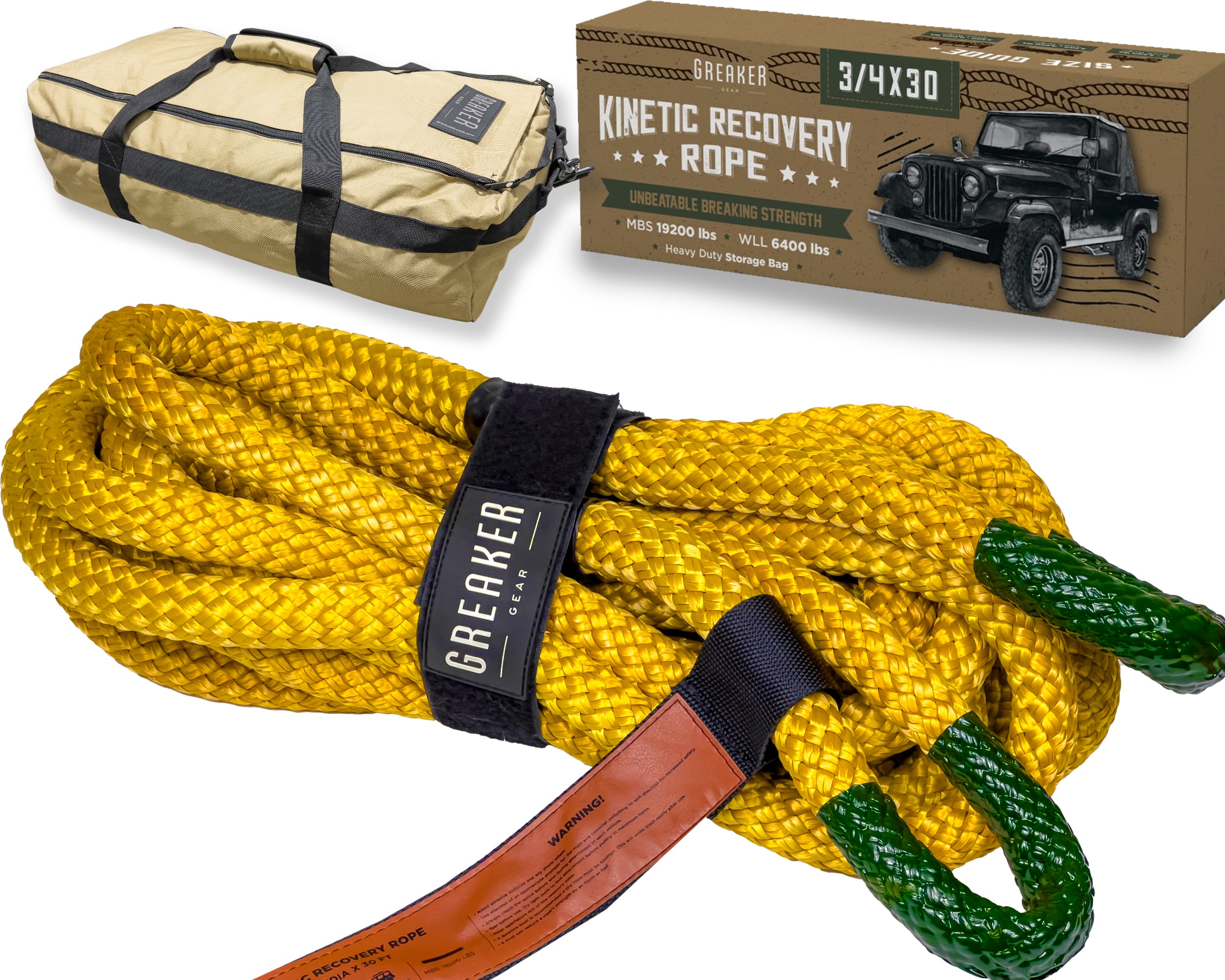 Greaker Limited Edition Kinetic Recovery Tow Rope Heavy Duty